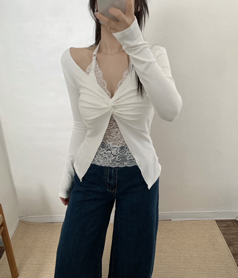 TWENTY FOUR SEVEN24-7東大門㊣直郵女裝新款職業長袖T恤假兩件TEWNTY FOUR SEVEN24-7長袖T恤