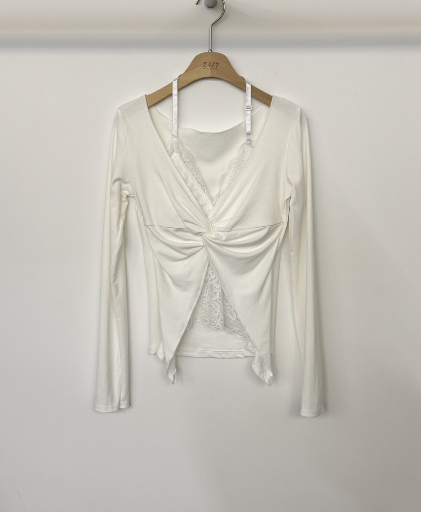 TWENTY FOUR SEVEN24-7東大門㊣直郵女裝新款職業長袖T恤假兩件TEWNTY FOUR SEVEN24-7長袖T恤圖色1