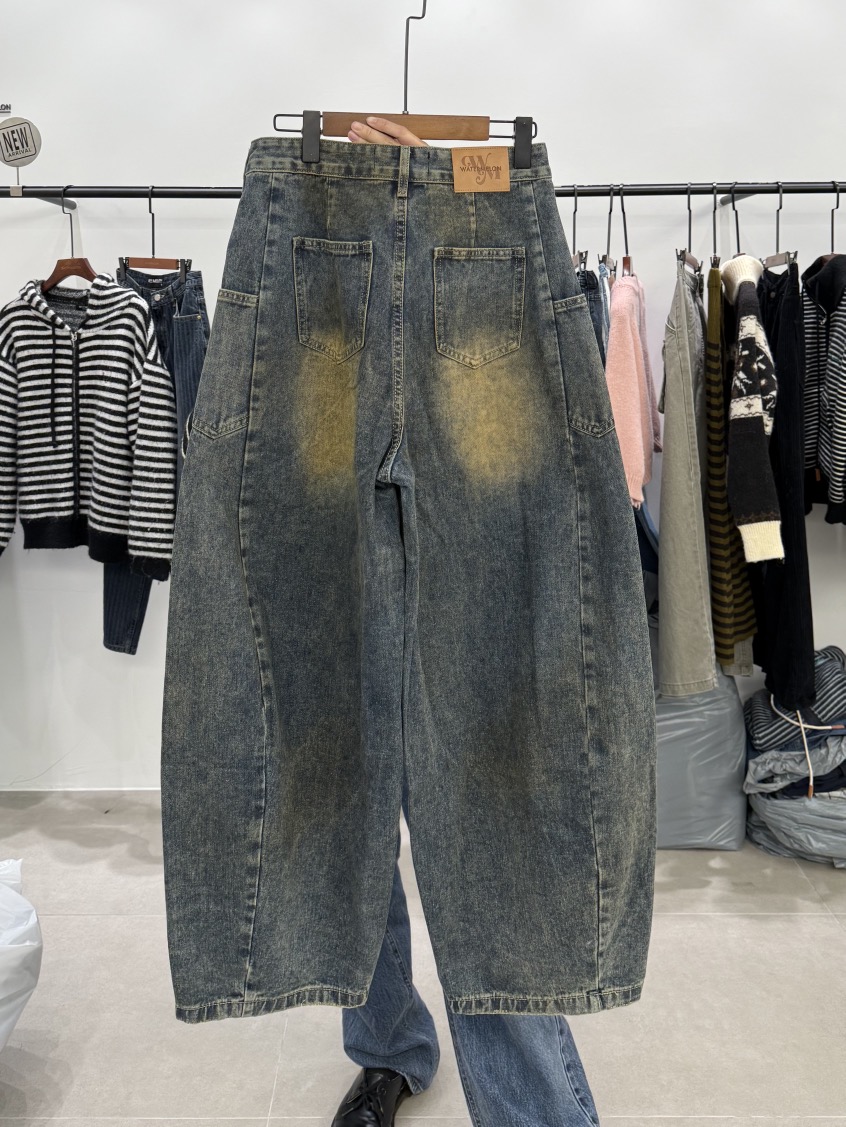 WATERMELON東大門㊣實拍女裝新品25秋冬時尚職業推薦牛仔褲WATER MELON牛仔褲