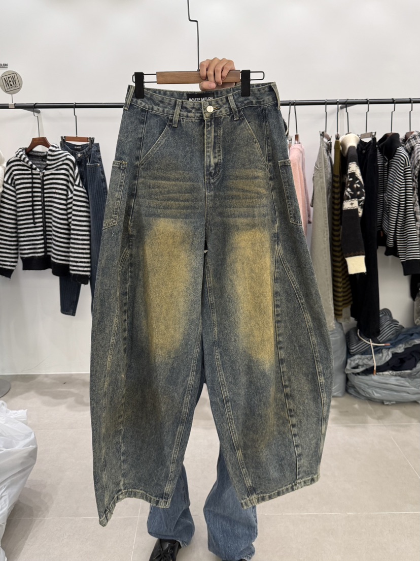 WATERMELON東大門㊣實拍女裝新品25秋冬時尚職業推薦牛仔褲WATER MELON牛仔褲圖色1