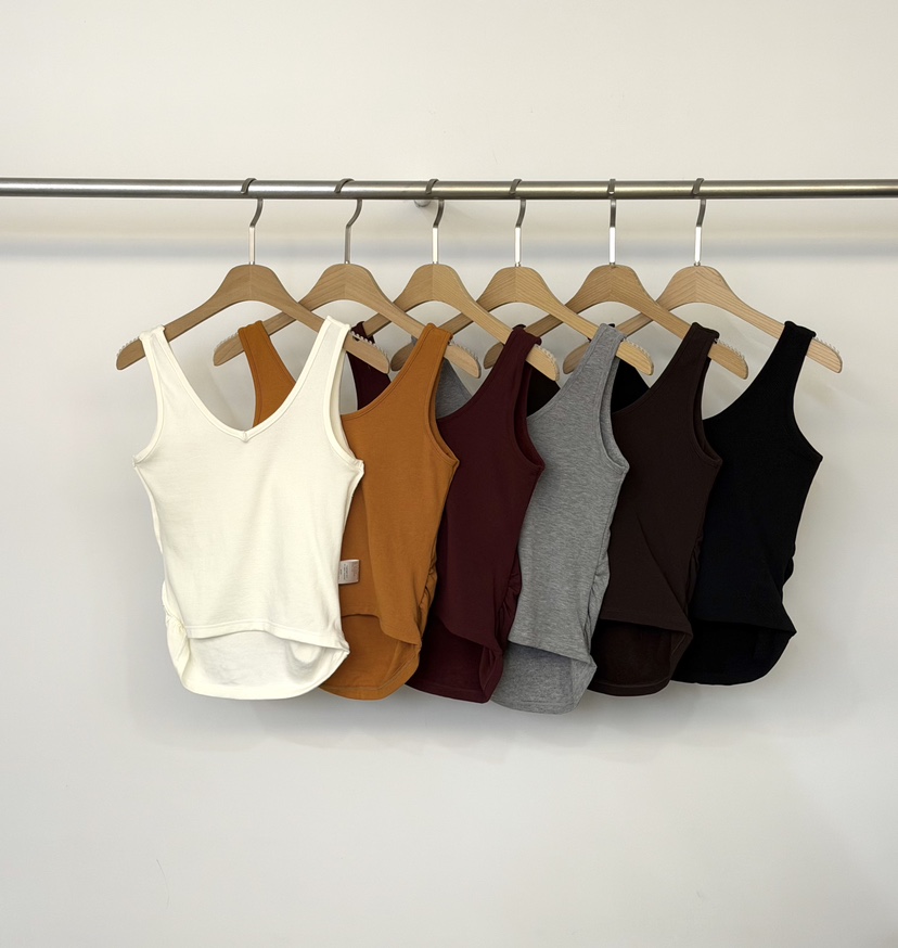 TWENTY FOUR SEVEN24-7東大門㊣實拍女士新款人氣吊帶背心V領褶皺TEWNTY FOUR SEVEN24-7吊帶/背心