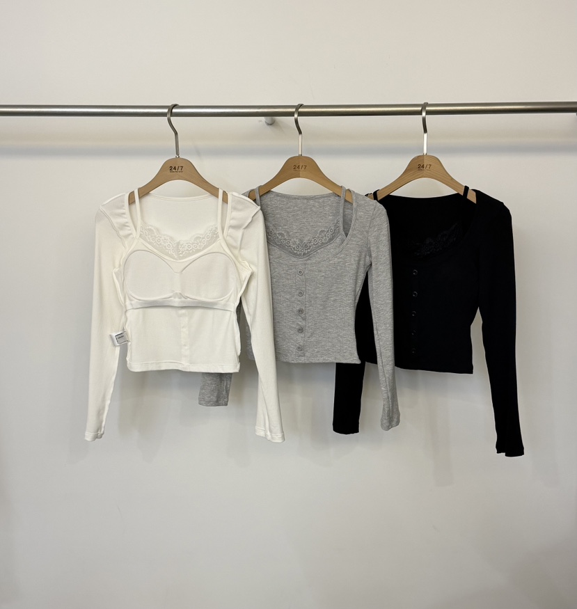 TWENTY FOUR SEVEN24-7東大門㊣代購女士新品真品長袖T恤假兩件TEWNTY FOUR SEVEN24-7長袖T恤