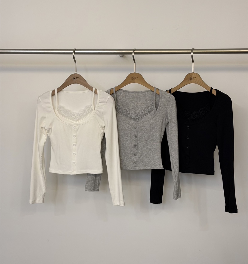 TWENTY FOUR SEVEN24-7東大門㊣代購女士新品真品長袖T恤假兩件TEWNTY FOUR SEVEN24-7長袖T恤