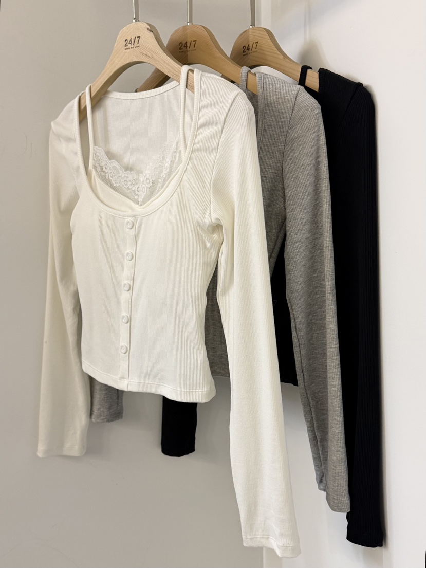 TWENTY FOUR SEVEN24-7東大門㊣代購女士新品真品長袖T恤假兩件TEWNTY FOUR SEVEN24-7長袖T恤