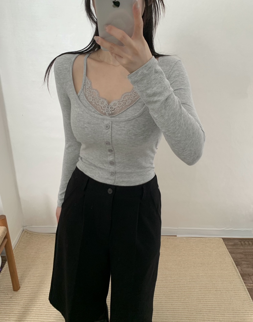 TWENTY FOUR SEVEN24-7東大門㊣代購女士新品真品長袖T恤假兩件TEWNTY FOUR SEVEN24-7長袖T恤