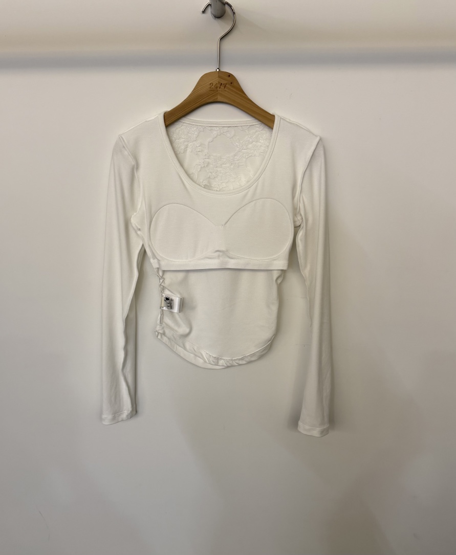 TWENTY FOUR SEVEN24-7韓國代購㊣女裝新品職業長袖T恤蕾絲褶皺TEWNTY FOUR SEVEN24-7長袖T恤