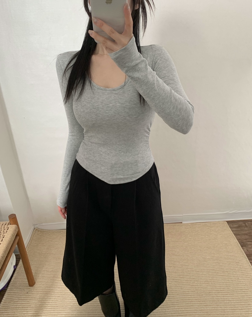 TWENTY FOUR SEVEN24-7韓國代購㊣女裝新品職業長袖T恤蕾絲褶皺TEWNTY FOUR SEVEN24-7長袖T恤