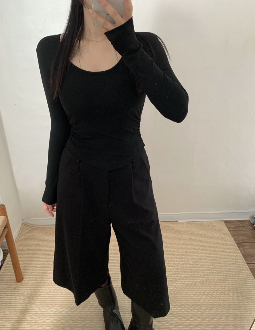 TWENTY FOUR SEVEN24-7韓國代購㊣女裝新品職業長袖T恤蕾絲褶皺TEWNTY FOUR SEVEN24-7長袖T恤