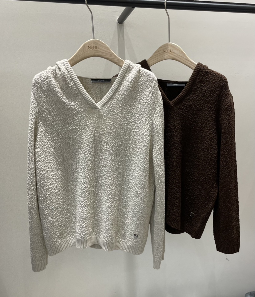 NEOUL東大門㊣代購女裝新品休閑熱賣人氣時尚推薦25秋冬針織衫NEOUL/ahin雙領標簽針織衫