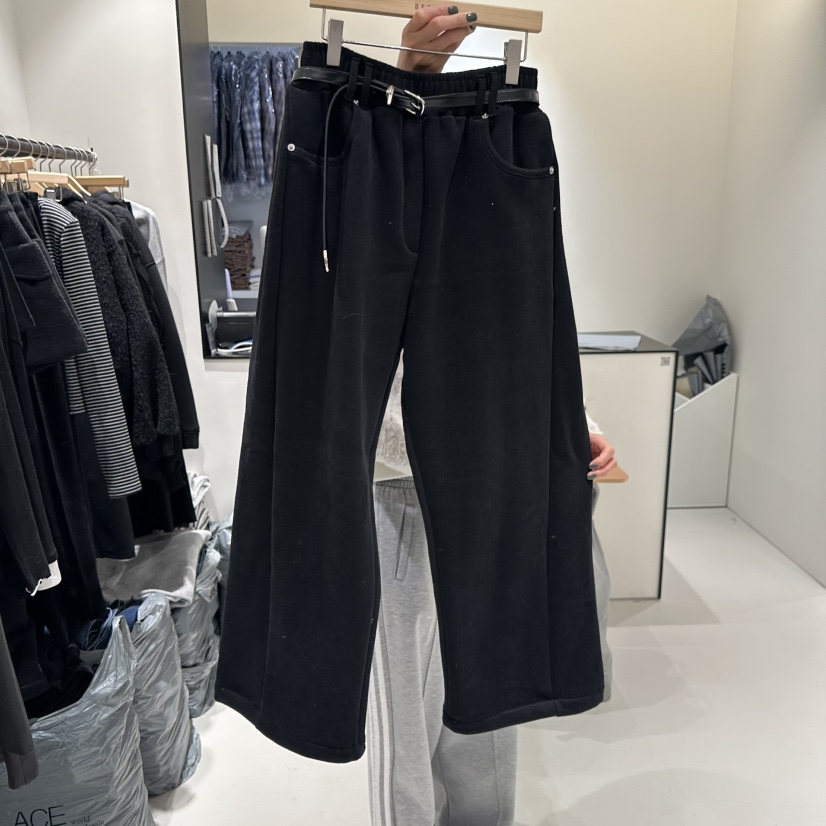 BEENS韓國代購㊣女裝新品時尚25秋冬熱賣休閑職業休閑褲含腰帶BEENS休閑褲圖色2