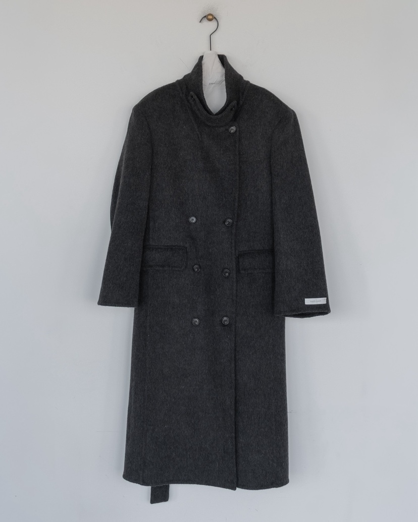 HONG-P韓國直郵㊣女士新品時尚推薦人氣25秋冬休閑長款風衣HONG-P長款風衣圖色1灰色