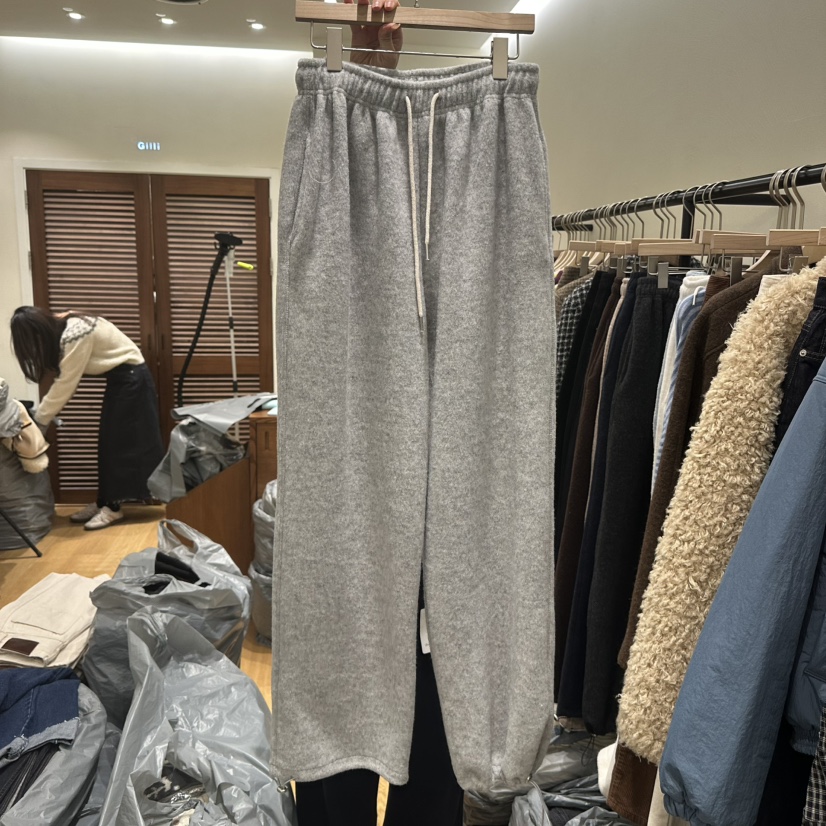GILLI韓國直郵㊣女士新款熱賣時尚25秋冬職業休閑休閑褲加絨GILLI休閑褲圖色2灰色