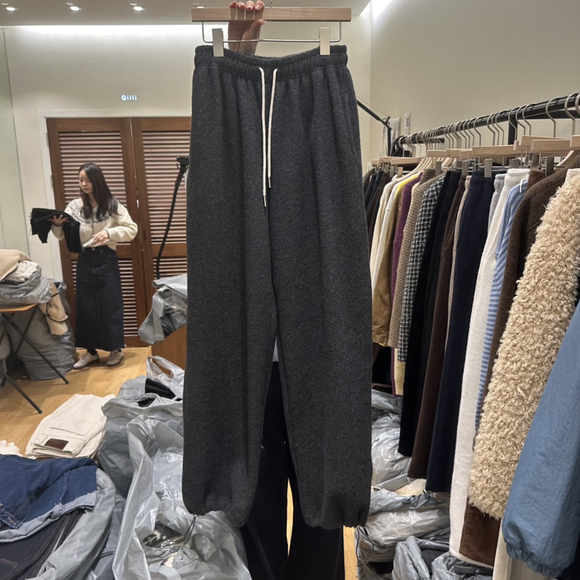 GILLI韓國直郵㊣女士新款熱賣時尚25秋冬職業休閑休閑褲加絨GILLI休閑褲圖色4墨色