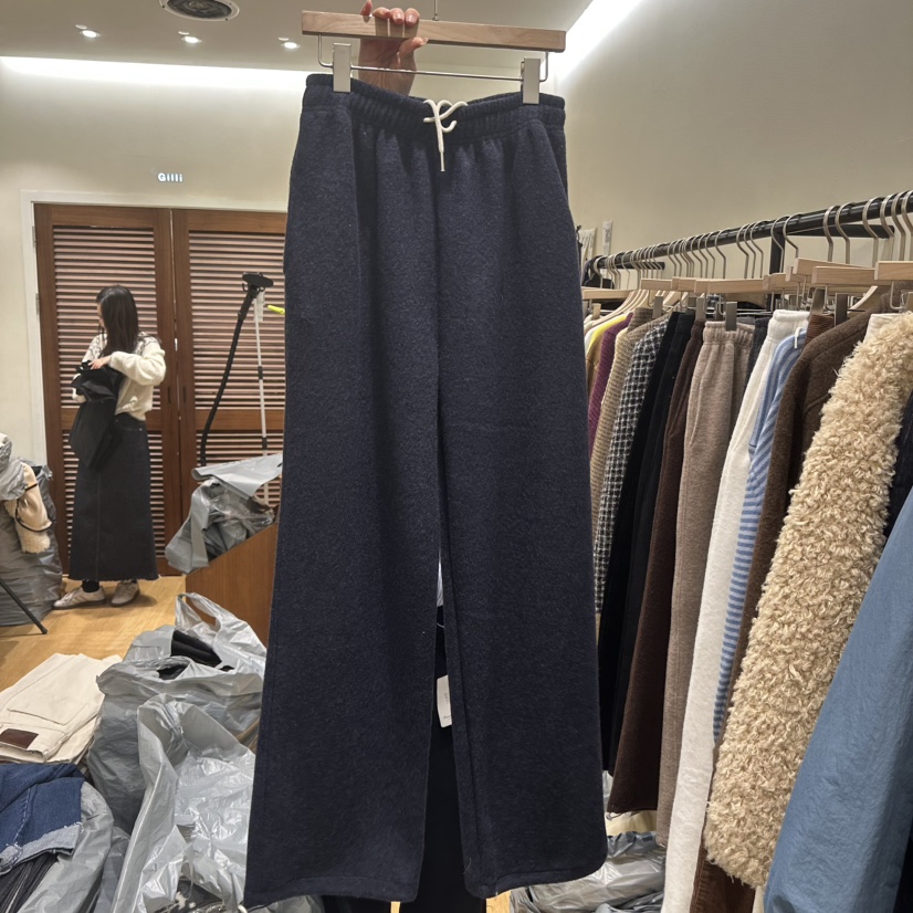 GILLI韓國直郵㊣女士新款熱賣時尚25秋冬職業休閑休閑褲加絨GILLI休閑褲圖色5深藍色