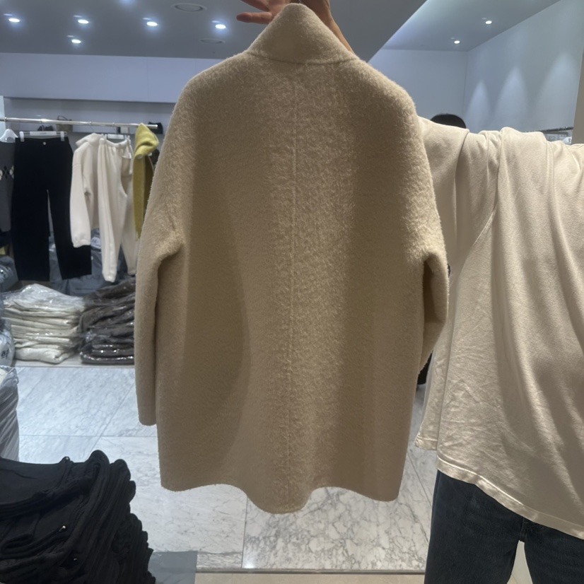 CREAM-P韓國直郵㊣女裝新款休閑推薦25秋冬人氣短款大衣羊駝CREAM-P短款大衣