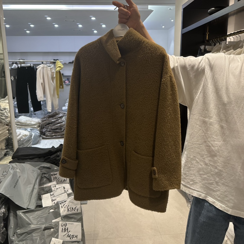 CREAM-P韓國直郵㊣女裝新款休閑推薦25秋冬人氣短款大衣羊駝CREAM-P短款大衣圖色3