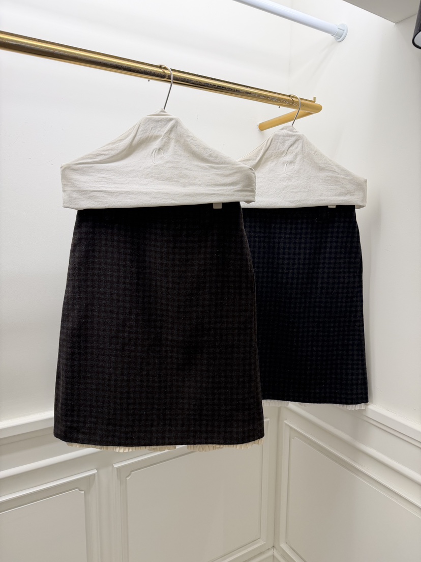 ETER韓國代購㊣女士新品職業熱賣人氣推薦休閑短裙羊毛格子eter/VERSO短裙