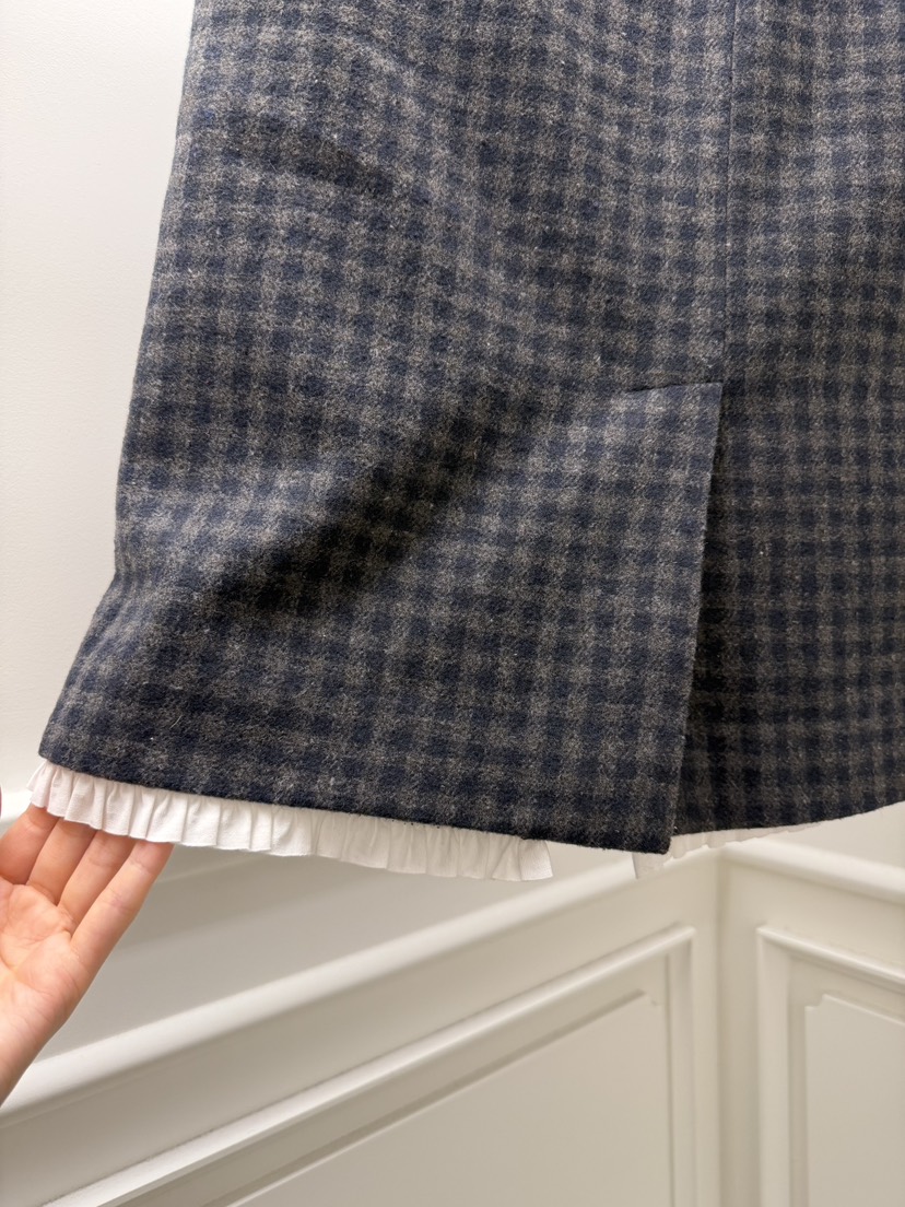 ETER韓國代購㊣女士新品職業熱賣人氣推薦休閑短裙羊毛格子eter/VERSO短裙