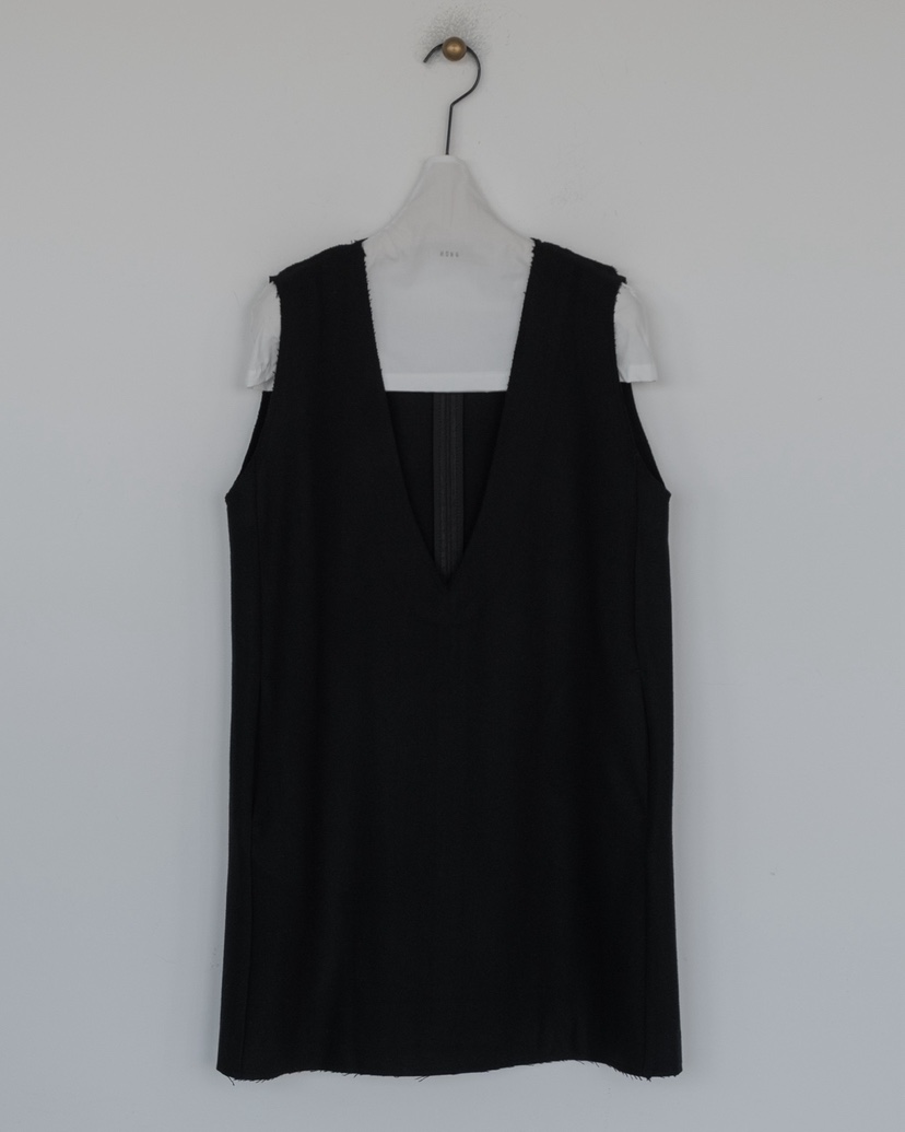 HONG-P東大門㊣實拍女士新款人氣25秋冬時尚連衣裙羊毛衫V領HONG-P連衣裙圖色2黑色