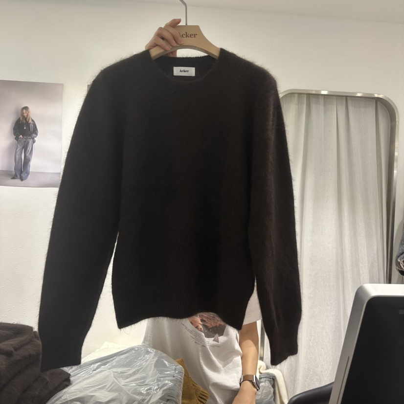 ACKER東大門㊣代購女士新品推薦職業時尚人氣毛衣不含項鏈浣熊ACKER毛衣圖色2棕色