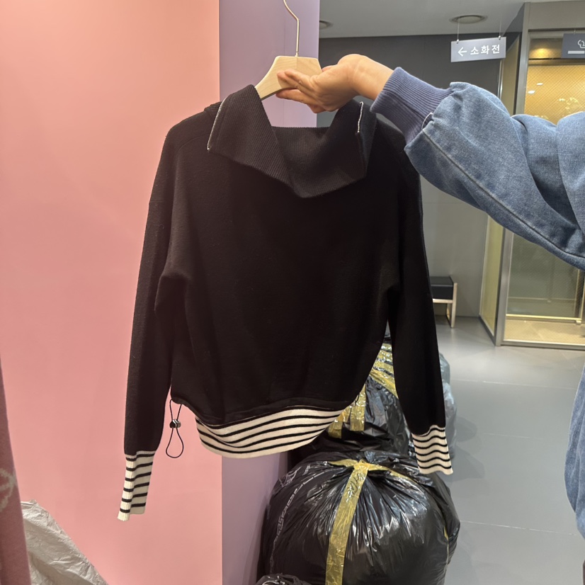 ANNA-P韓國代購㊣女裝新款休閑時尚人氣職業25秋冬針織衫拉鏈ANNA-P針織衫