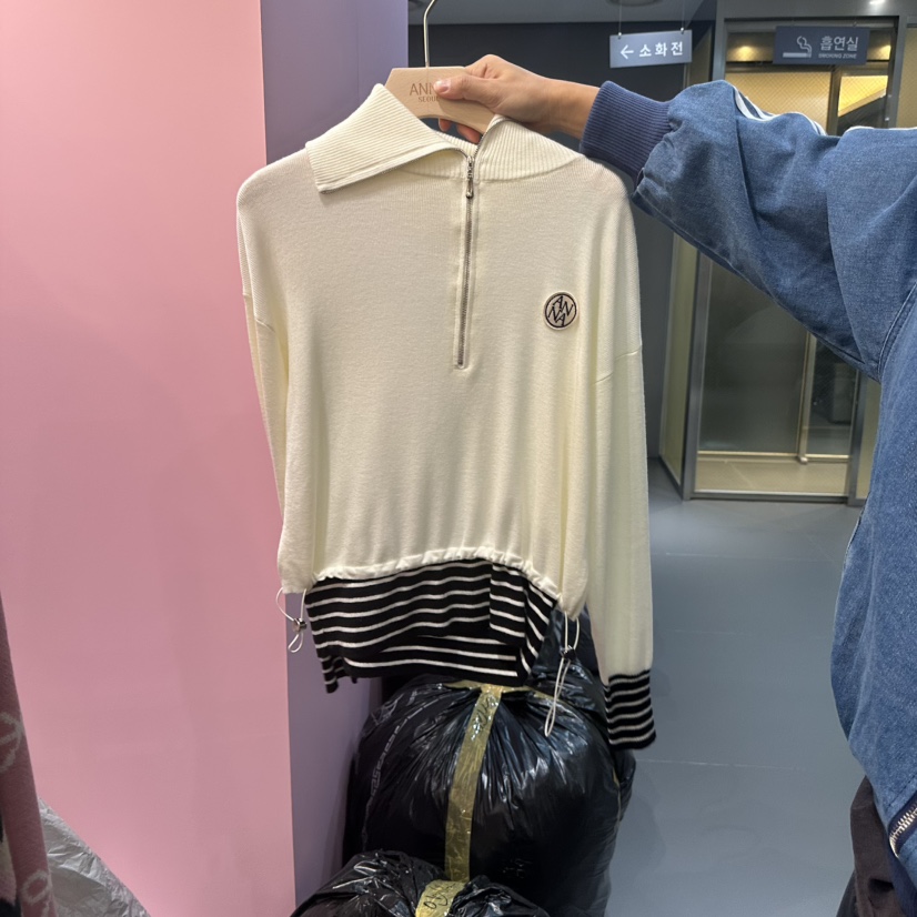 ANNA-P韓國代購㊣女裝新款休閑時尚人氣職業25秋冬針織衫拉鏈ANNA-P針織衫圖色1