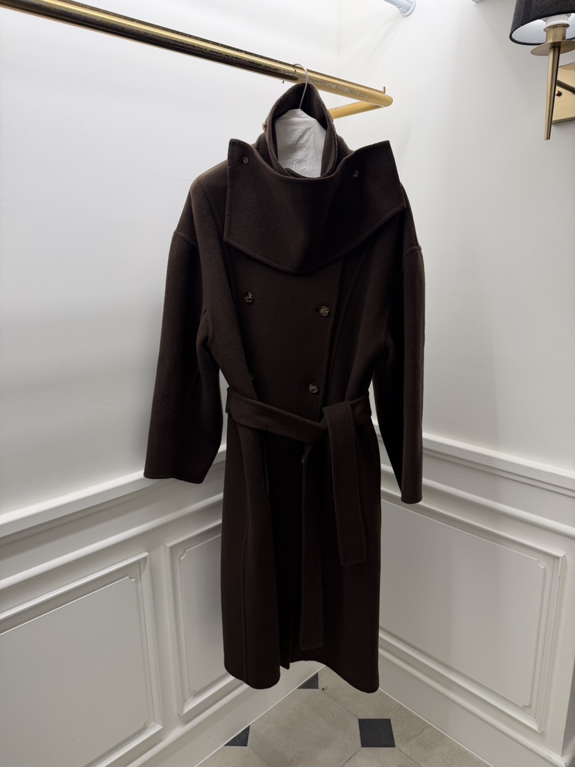 ETER韓國代購㊣女裝新品時尚休閑中長款大衣含腰帶高領圍巾eter/VERSO中長款大衣圖色1實際價格217000