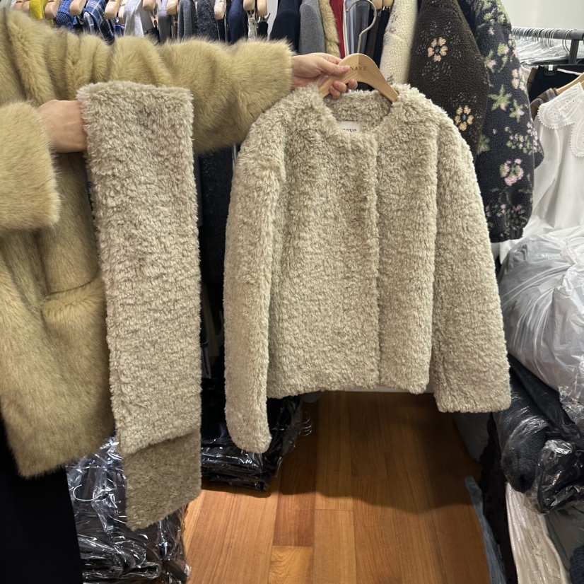 NAVE東大門㊣直郵女士新款熱賣職業人氣時尚推薦夾克含圍巾NAVE夾克圖色2灰米色