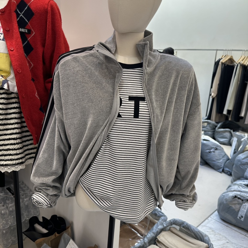 ARTE STUDIO東大門㊣直郵女裝新品熱賣休閑夾克天鵝絨拉鏈ARTE STUDIO夾克圖色3