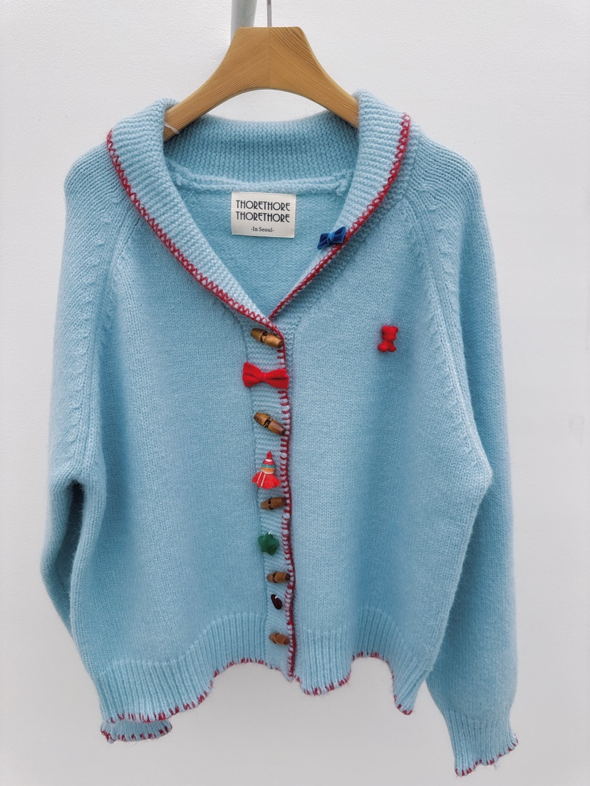 THORE東大門㊣直郵女士新款人氣職業休閑時尚熱賣針織衫口袋THORE針織衫圖色2