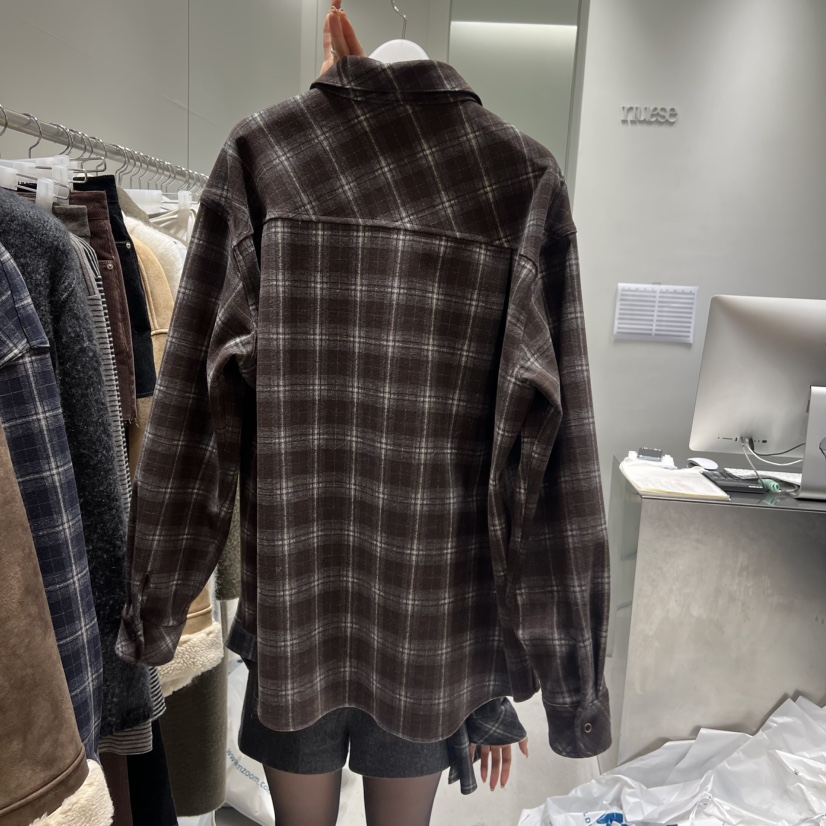 NUESE東大門㊣直郵女裝新品25秋冬人氣熱賣推薦襯衫蕾絲衫格子NUESE襯衫/蕾絲衫