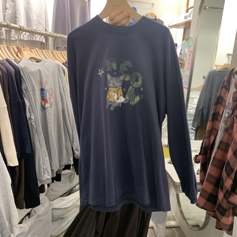 CELLI東大門㊣實拍女裝新款人氣推薦熱賣時尚職業長袖T恤鴨CELLI長袖T恤圖色1