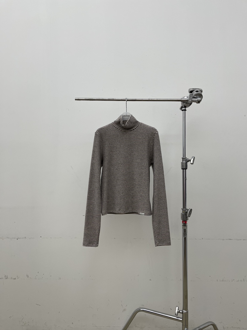 ATMOSPHERE東大門㊣實拍女裝新品職業25秋冬長袖T恤抓絨條紋ATMOSPHERE/BLING長袖T恤圖色1