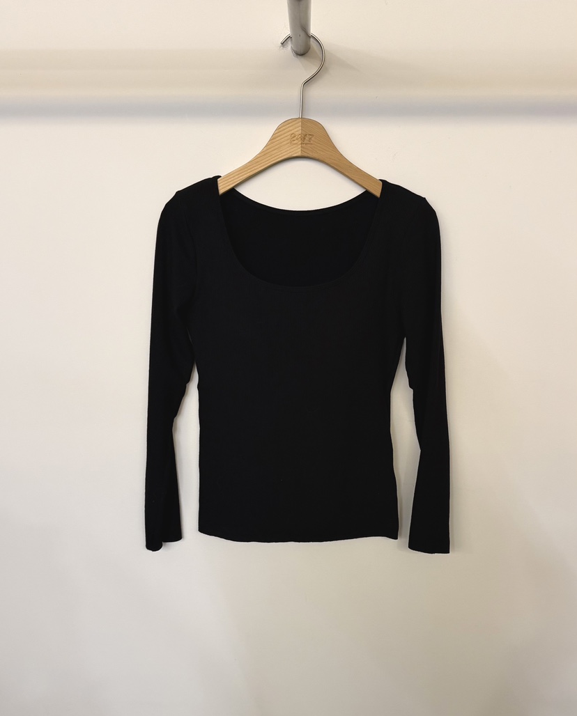 TWENTY FOUR SEVEN24-7韓國代購㊣女士新品推薦熱賣長袖T恤TEWNTY FOUR SEVEN24-7長袖T恤圖色4黑色