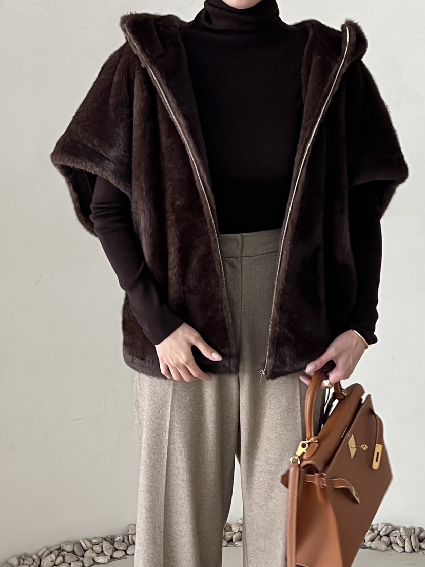 DEMAR韓國代購㊣女士新款25秋冬熱賣人氣休閑馬甲不含內搭貂皮DEMAR馬甲