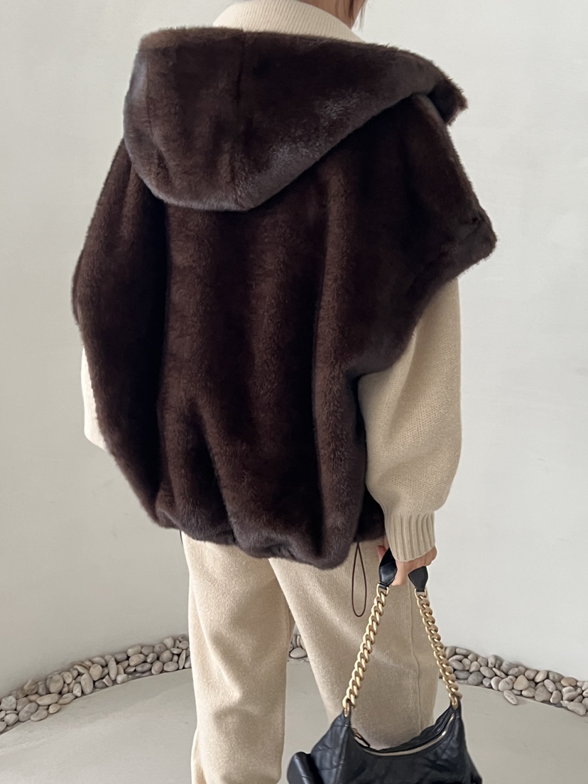 DEMAR韓國代購㊣女士新款25秋冬熱賣人氣休閑馬甲不含內搭貂皮DEMAR馬甲