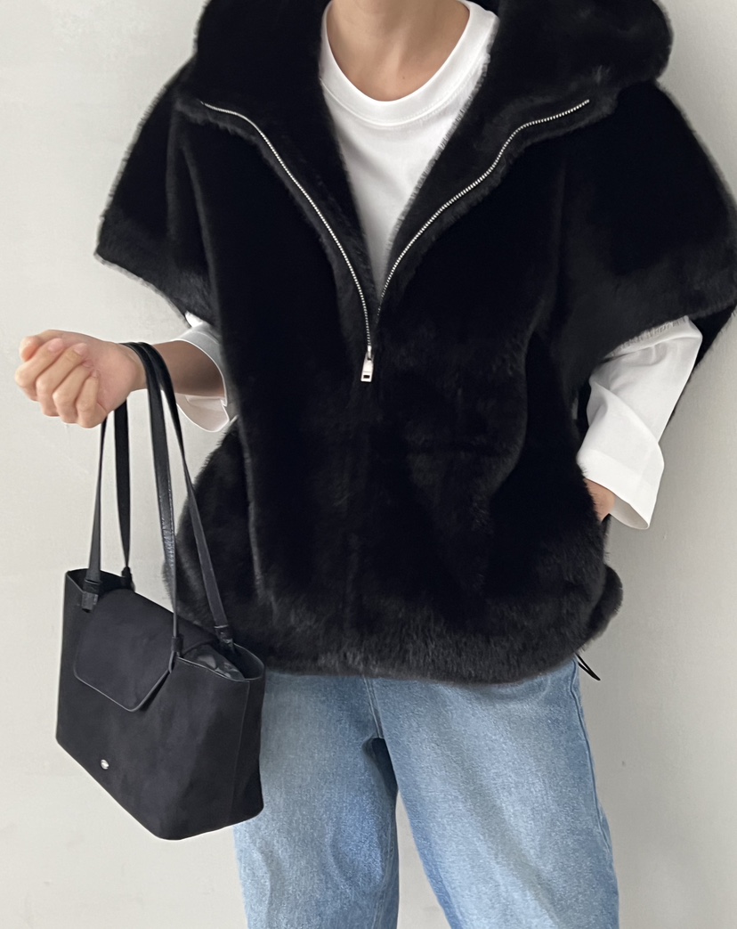 DEMAR韓國代購㊣女士新款25秋冬熱賣人氣休閑馬甲不含內搭貂皮DEMAR馬甲