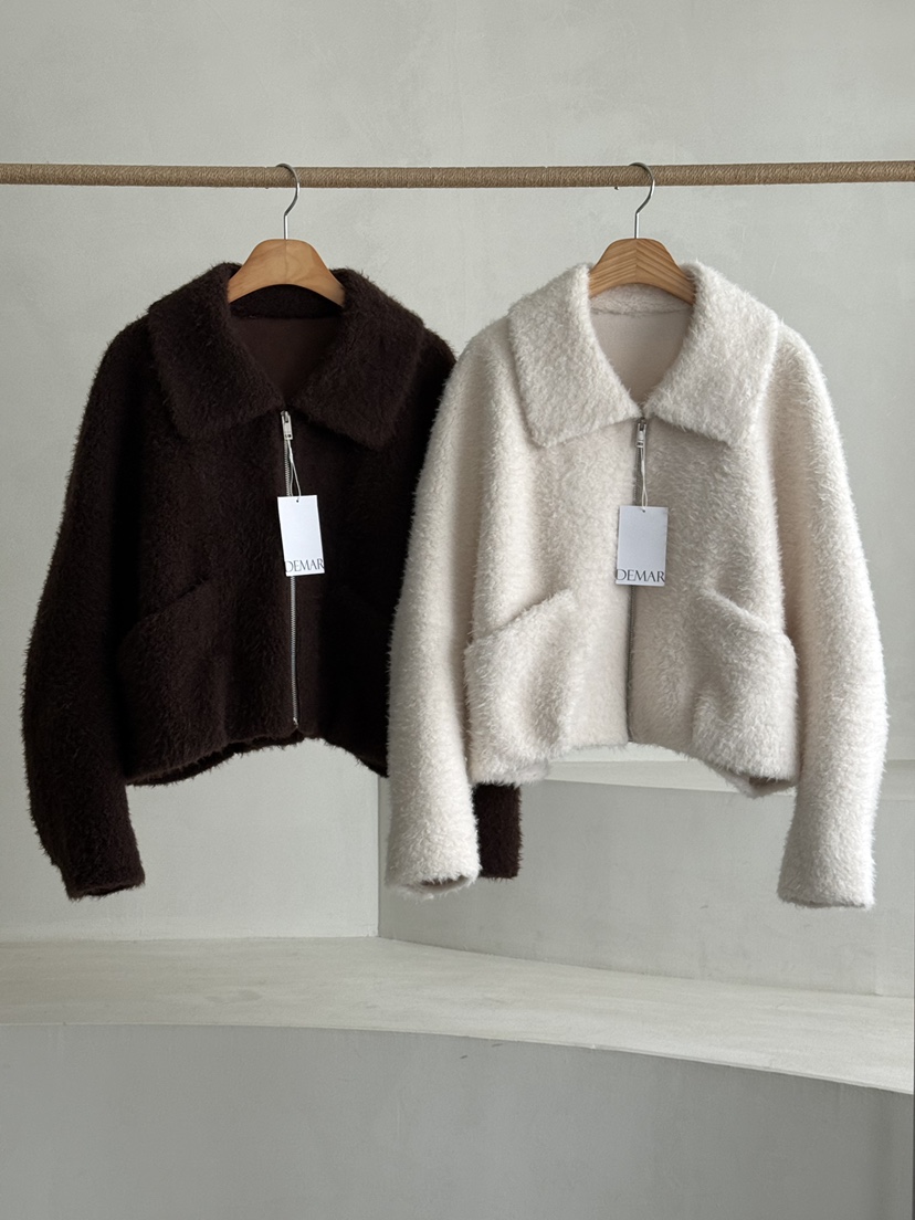 DEMAR韓國代購㊣女士新品人氣熱賣時尚休閑推薦職業夾克毛絨DEMAR夾克