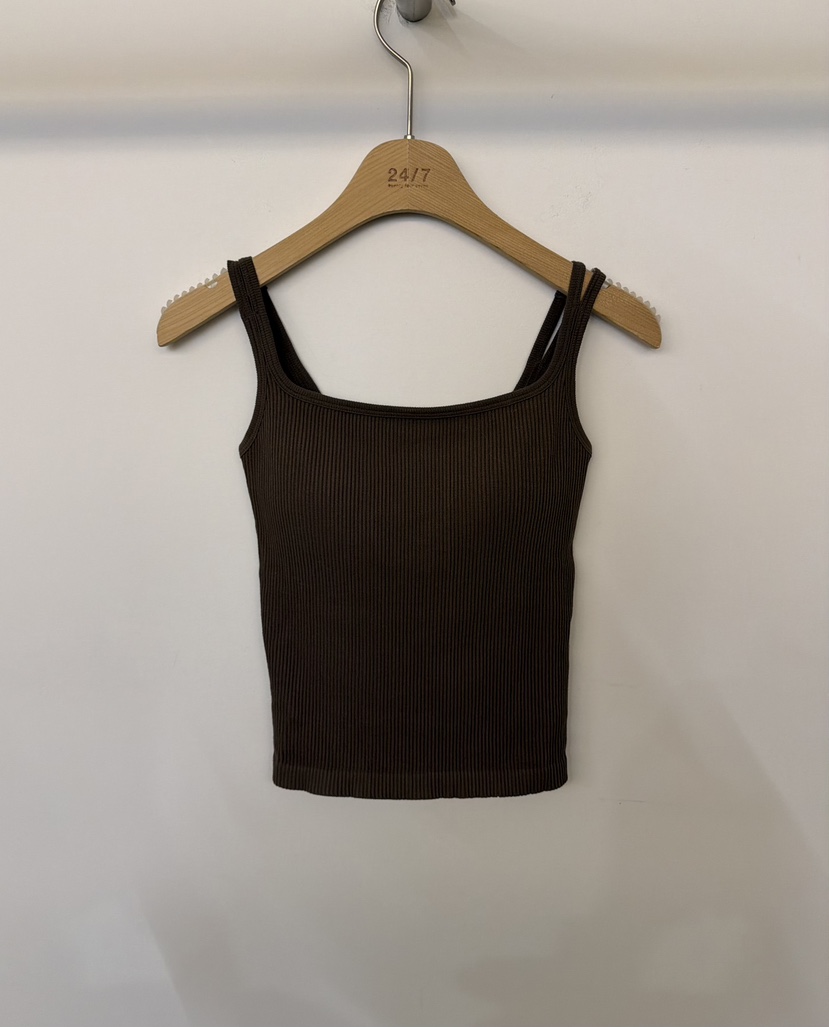 TWENTY FOUR SEVEN24-7東大門㊣實拍女裝新款時尚吊帶背心TEWNTY FOUR SEVEN24-7吊帶/背心圖色3棕色