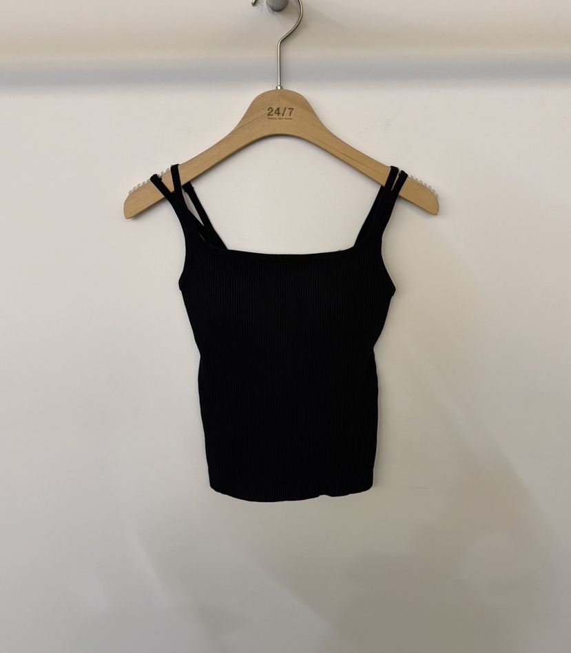 TWENTY FOUR SEVEN24-7東大門㊣實拍女裝新款時尚吊帶背心TEWNTY FOUR SEVEN24-7吊帶/背心圖色4黑色
