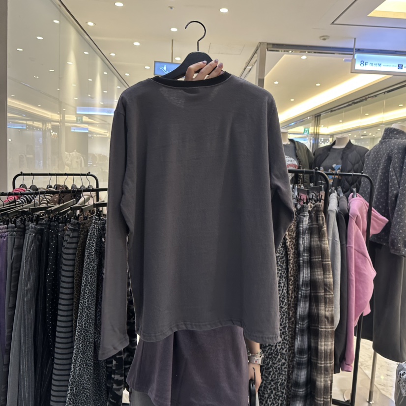 CREDITO韓國直郵㊣女裝新款職業人氣推薦25秋冬時尚長袖T恤CREDITO長袖T恤