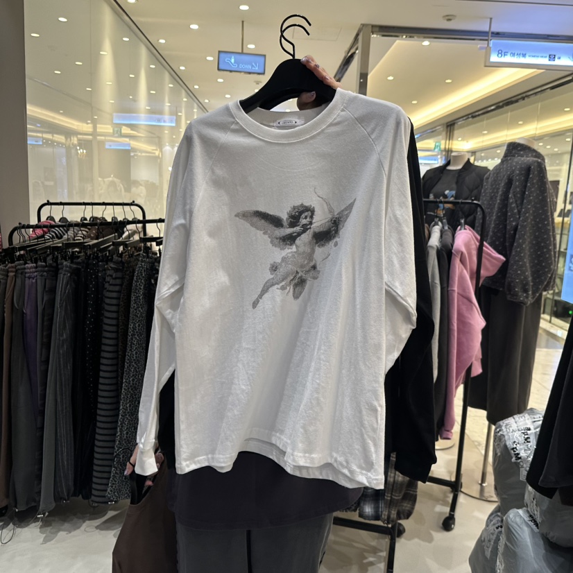 CREDITO韓國直郵㊣女士新品熱賣25秋冬人氣推薦時尚長袖T恤CREDITO長袖T恤圖色1