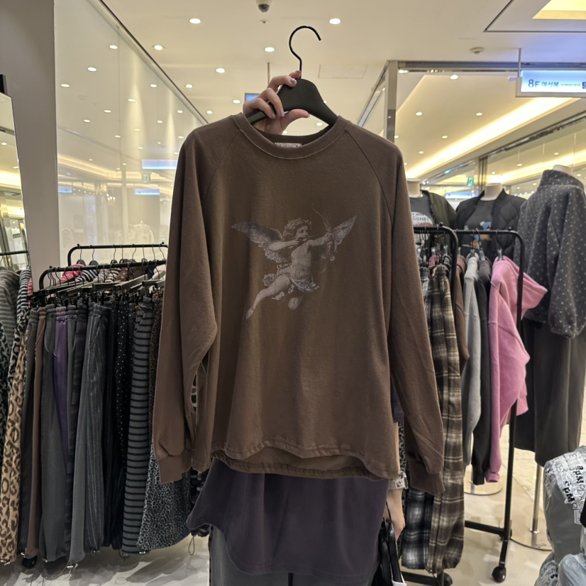 CREDITO韓國直郵㊣女士新品熱賣25秋冬人氣推薦時尚長袖T恤CREDITO長袖T恤圖色2