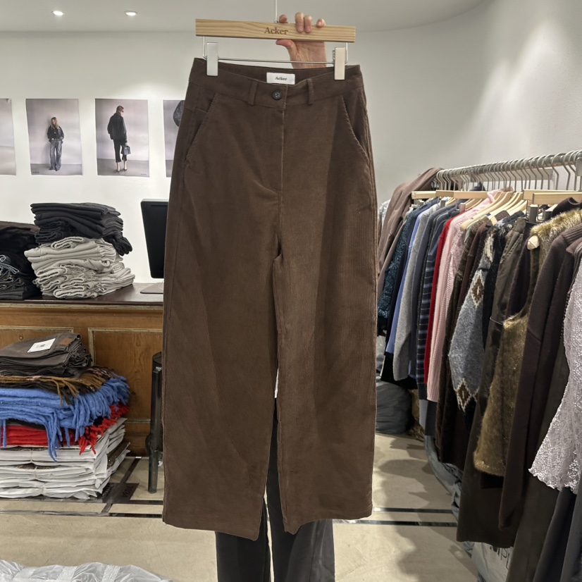 ACKER韓國代購㊣女士新品推薦時尚熱賣職業休閑休閑褲加絨羊毛ACKER休閑褲圖色1