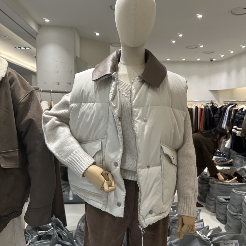 BLUEI-D韓國代購㊣女士新款時尚職業熱賣馬甲不含內搭鵝絨Blue i-d馬甲圖色1