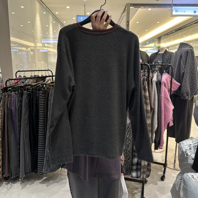 CREDITO韓國代購㊣女裝新款熱賣休閑推薦時尚25秋冬長袖T恤CREDITO長袖T恤