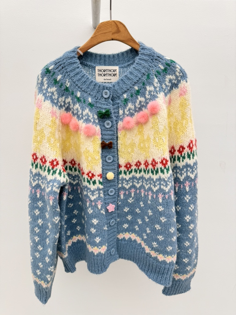 THORE韓國直郵㊣女裝新品25秋冬職業休閑人氣時尚熱賣針織衫THORE針織衫圖色2