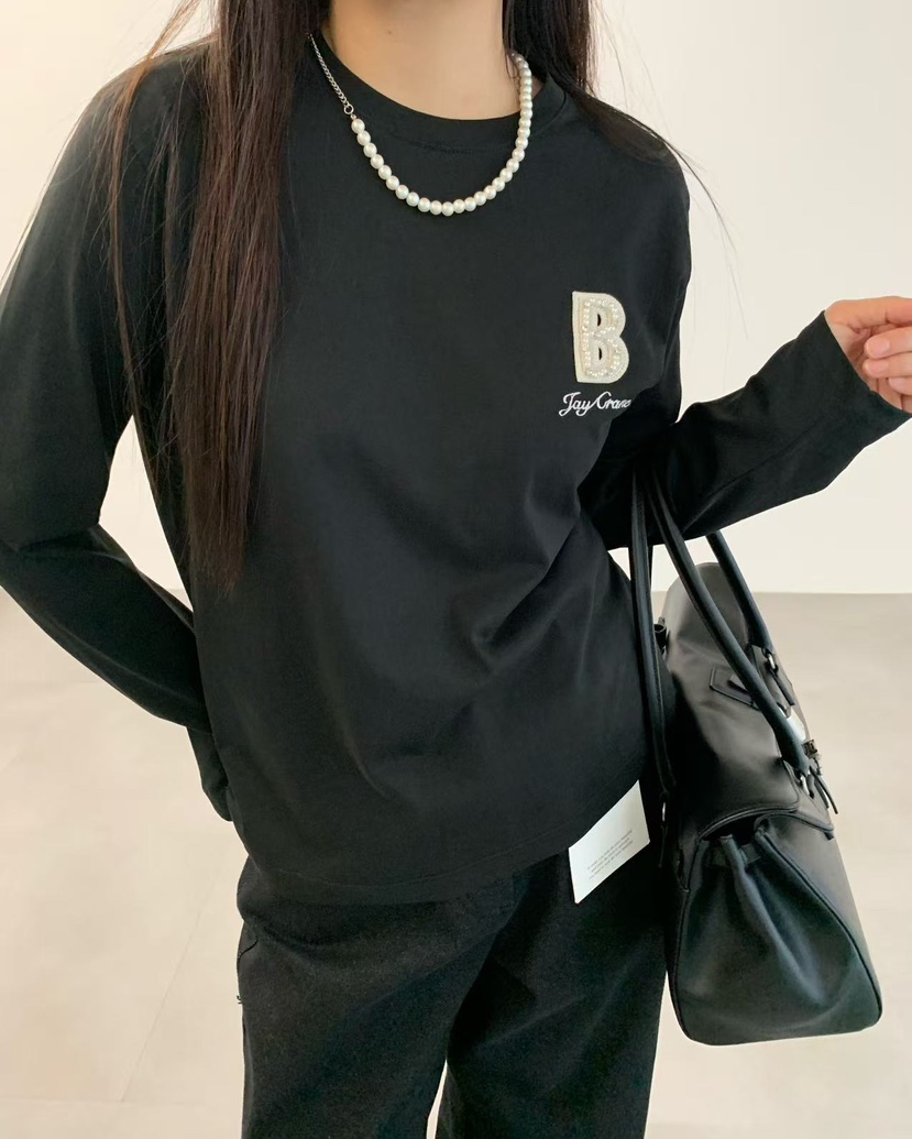 J CRANE-A東大門㊣實拍女裝新品職業25秋冬推薦時尚長袖T恤J CRANE長袖T恤