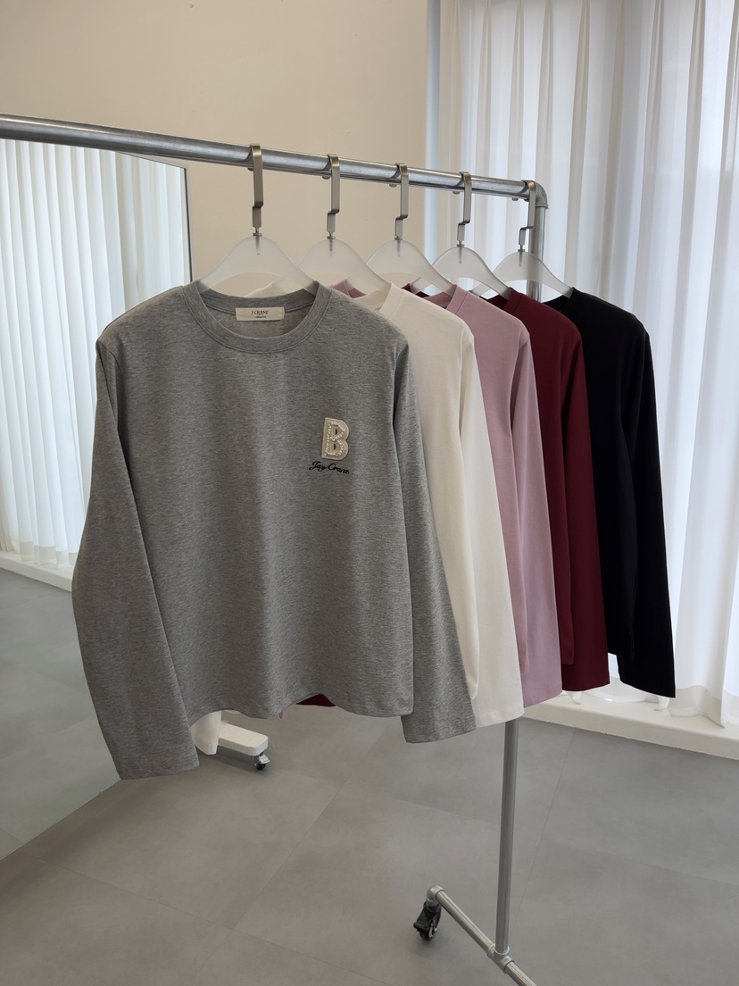 J CRANE-A東大門㊣實拍女裝新品職業25秋冬推薦時尚長袖T恤J CRANE長袖T恤