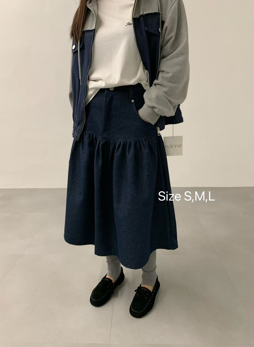 J CRANE-A東大門㊣代購女士新款熱賣推薦人氣休閑長裙褶皺J CRANE長裙